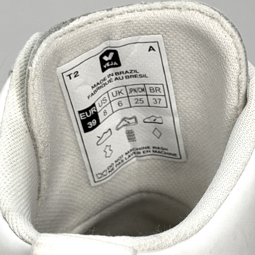 VEJA V-15 Mid Top Sneaker Size 39 White Natural‎ Size 8 - Picture 5 of 6